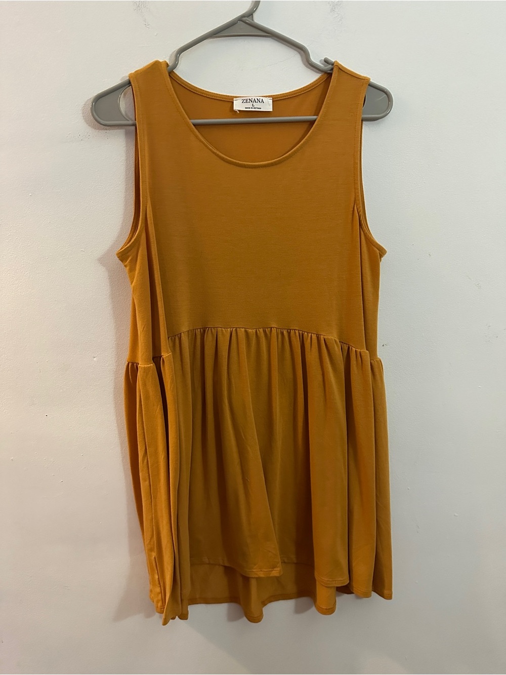 Zenana Outfitters Mustard Round-Neck Knit Top
